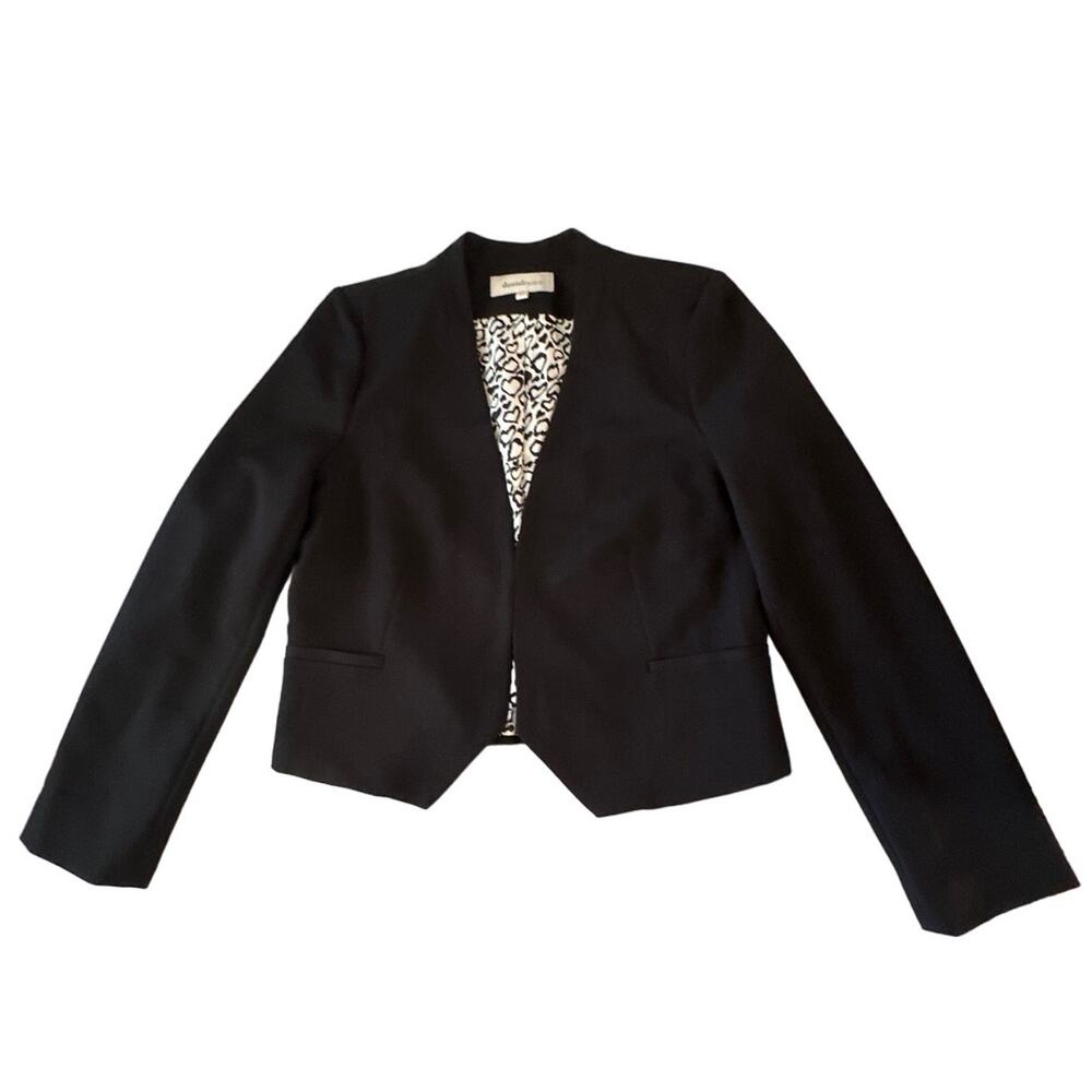 Daniel Rainn Women's Jacket Blazer Black Heart Lining Long Sleeve Pockets Size L